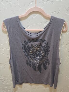 3/$10 love J Gray Dreamcatcher Studded Tank